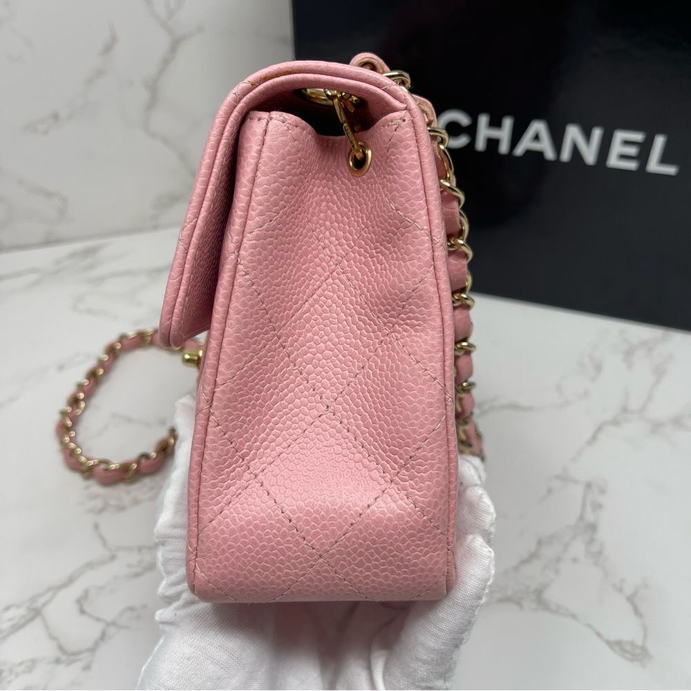 Chanel Vintage Sakura Pink CC Mini Square Classic Flap Quilted Bag - Picture 7 of 17